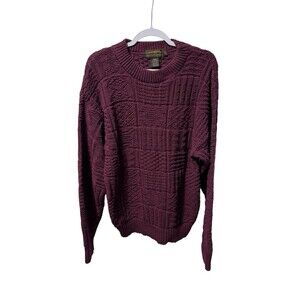 VTG  90’s Eddie Bauer Textured Patchwork Knit Sweater 100% Cotton  Men’s Size L